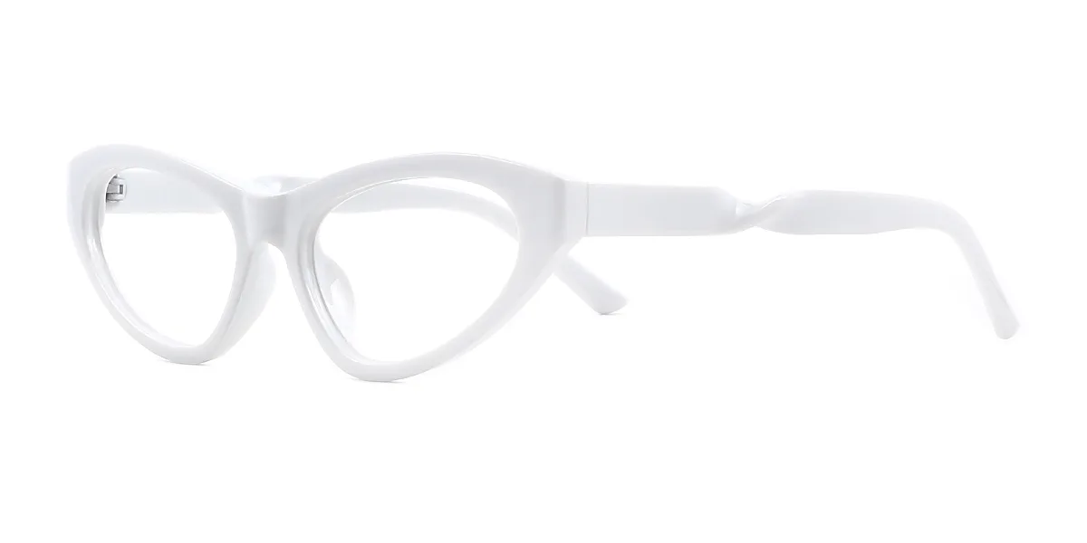 White Oval Simple Custom Engraving Eyeglasses | WhereLight