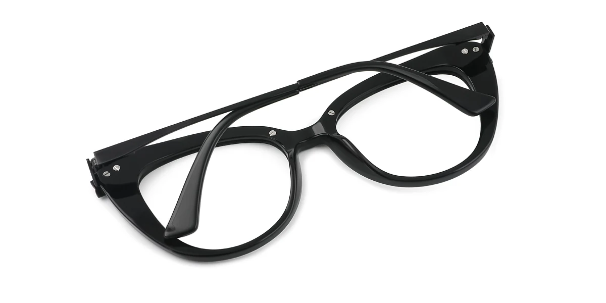 Black Cateye Simple Unique Gorgeous Spring Hinges Eyeglasses | WhereLight