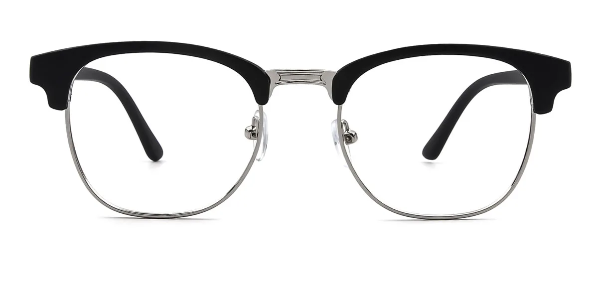 Black Rectangle Classic Retro Clip-on Custom Engraving Eyeglasses | WhereLight