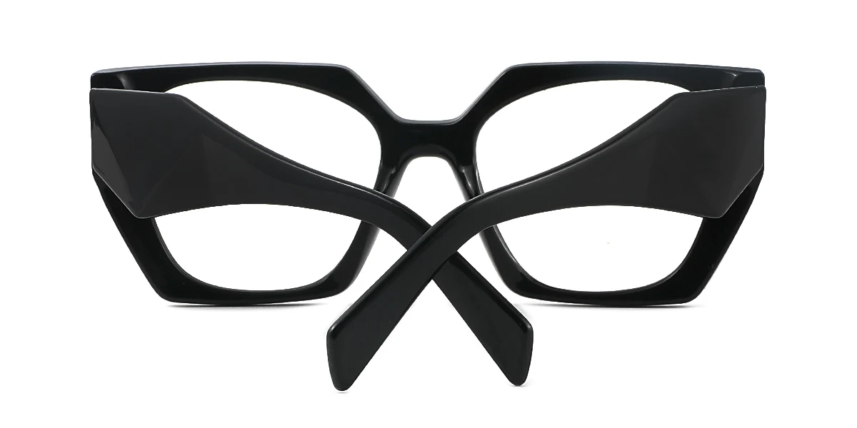 Black Geometric Irregular Retro Custom Engraving Eyeglasses | WhereLight