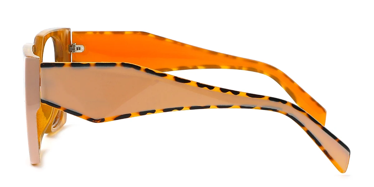 Tortoiseshell Geometric Irregular Retro Custom Engraving Eyeglasses | WhereLight