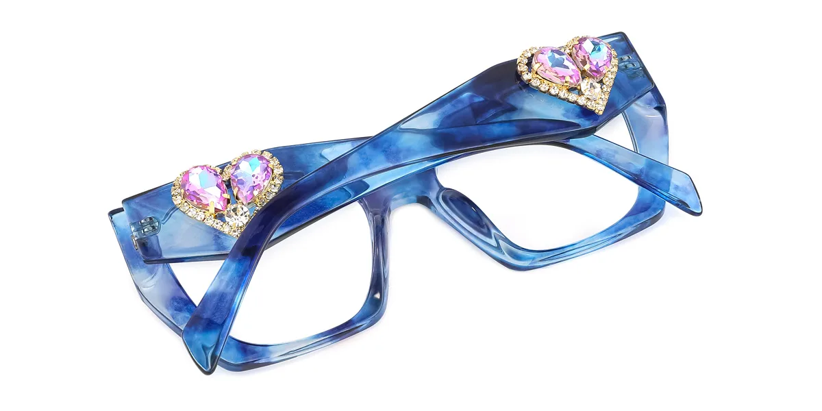 Blue Geometric Gorgeous  Eyeglasses | WhereLight