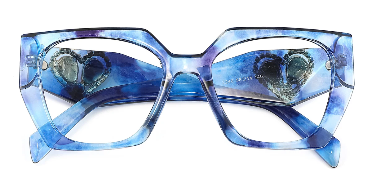 Blue Geometric Gorgeous  Eyeglasses | WhereLight