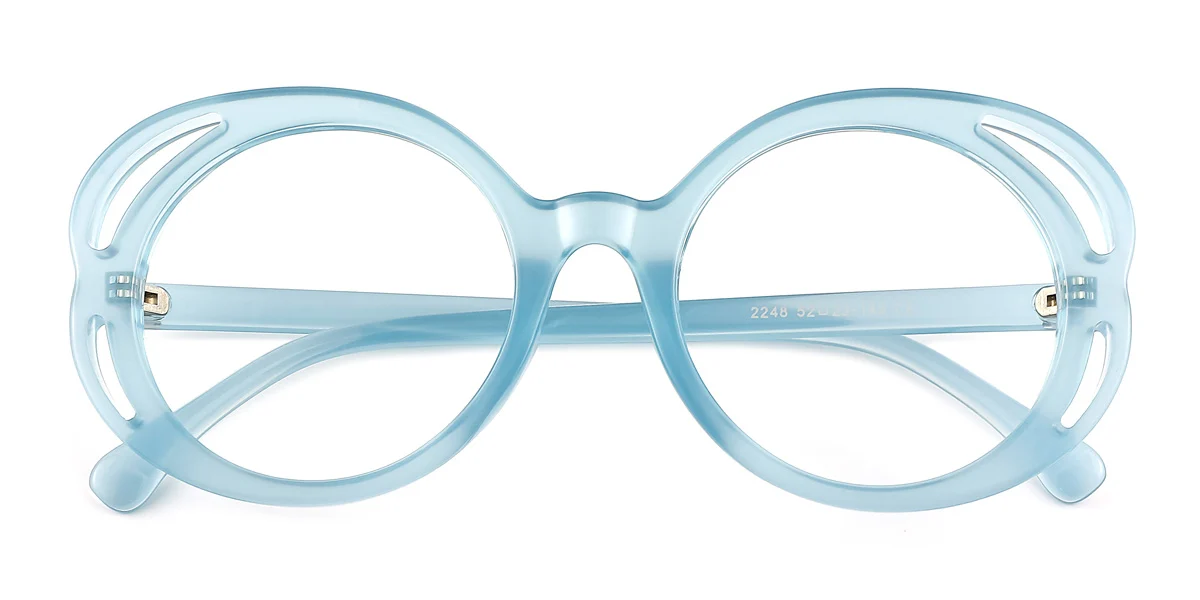 Blue Irregular Unique Gorgeous Custom Engraving Eyeglasses | WhereLight