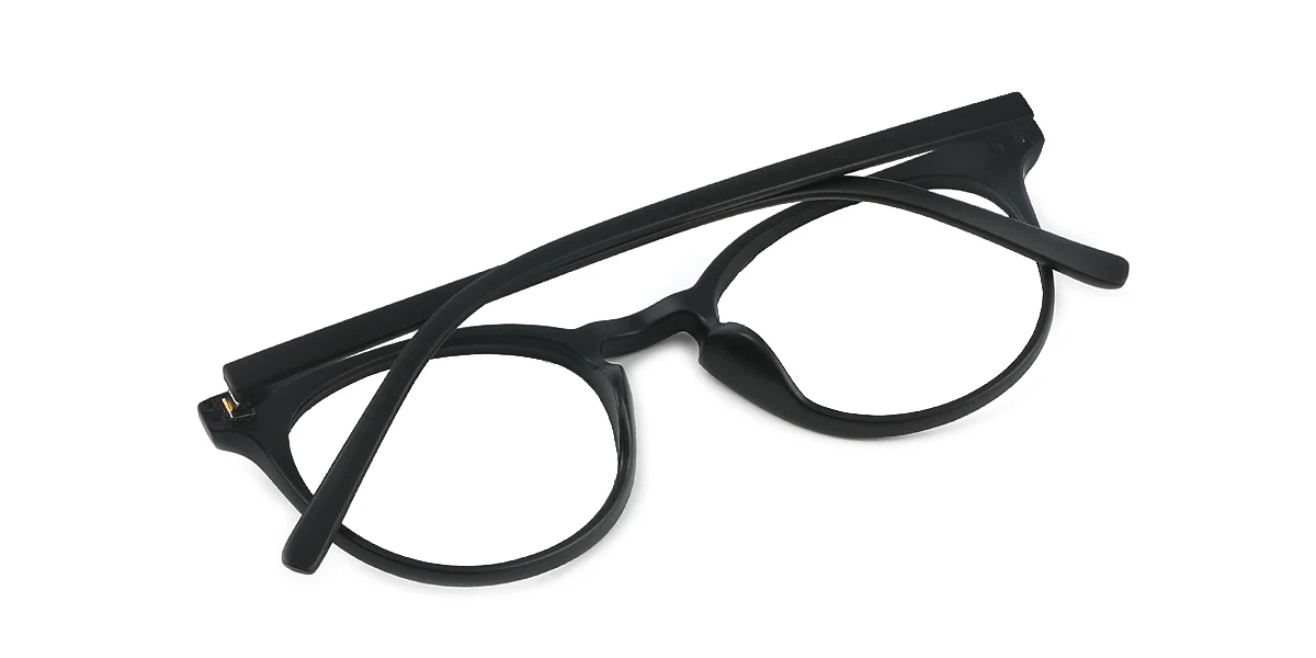 Black Oval Classic Super Light Custom Engraving Eyeglasses | WhereLight