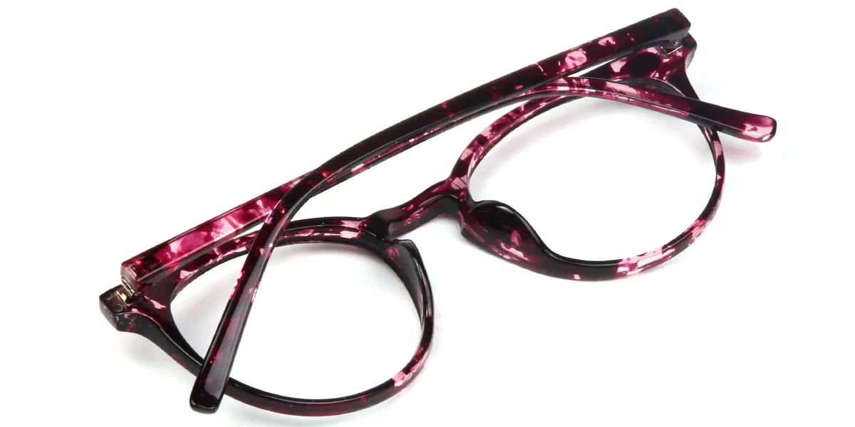 Purple Oval Classic Super Light Custom Engraving Eyeglasses | WhereLight