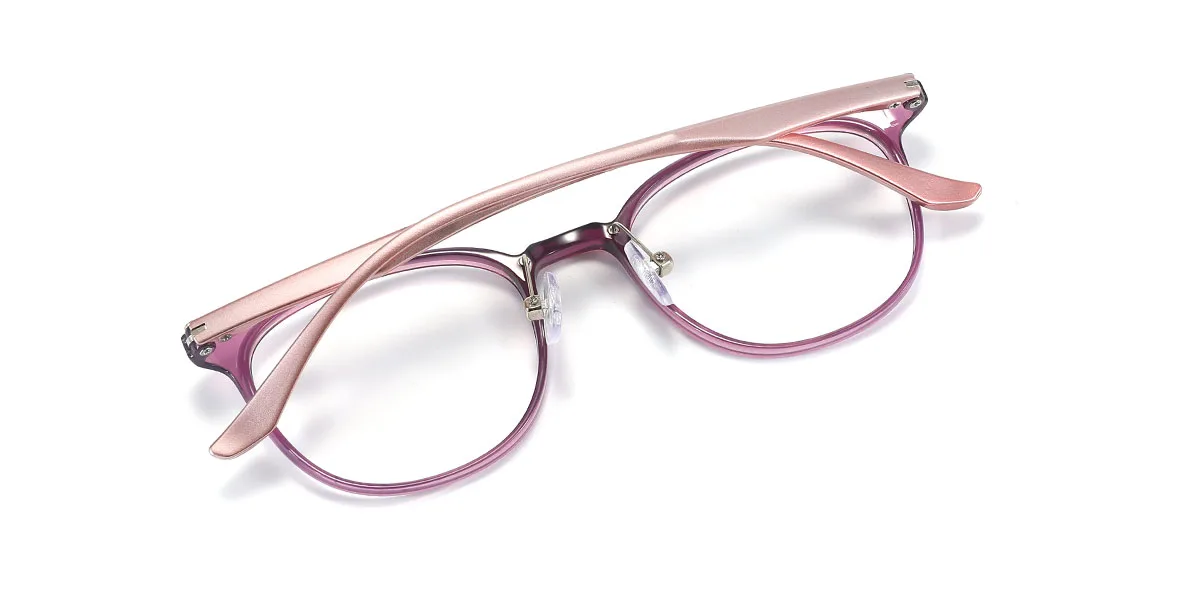 Purple Oval Simple  Eyeglasses | WhereLight