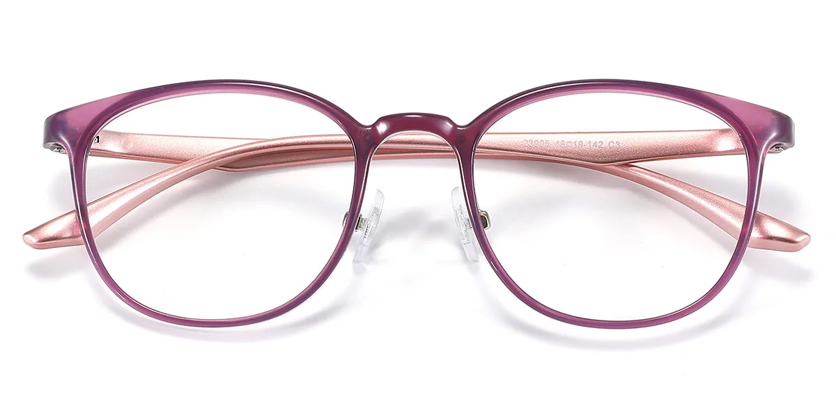 Purple Oval Simple  Eyeglasses | WhereLight