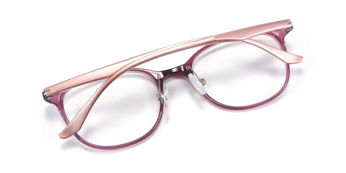 Purple Oval Simple  Eyeglasses | WhereLight