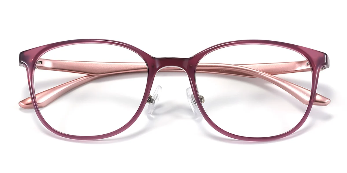 Purple Oval Simple  Eyeglasses | WhereLight