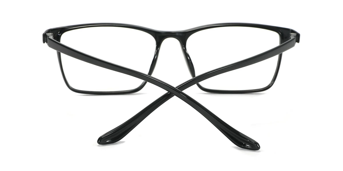 Black Rectangle Simple  Eyeglasses | WhereLight