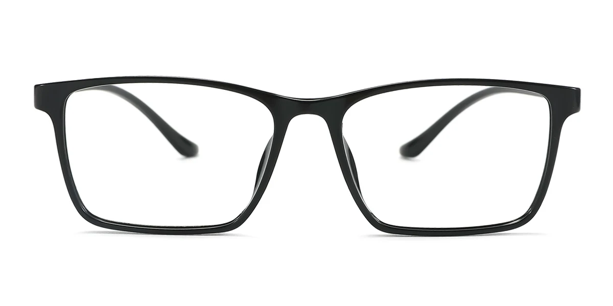 Black Rectangle Simple  Eyeglasses | WhereLight