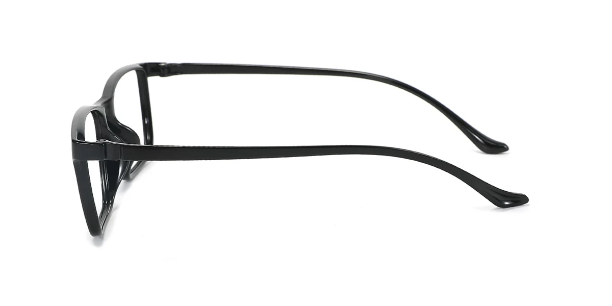 Black Rectangle Simple  Eyeglasses | WhereLight