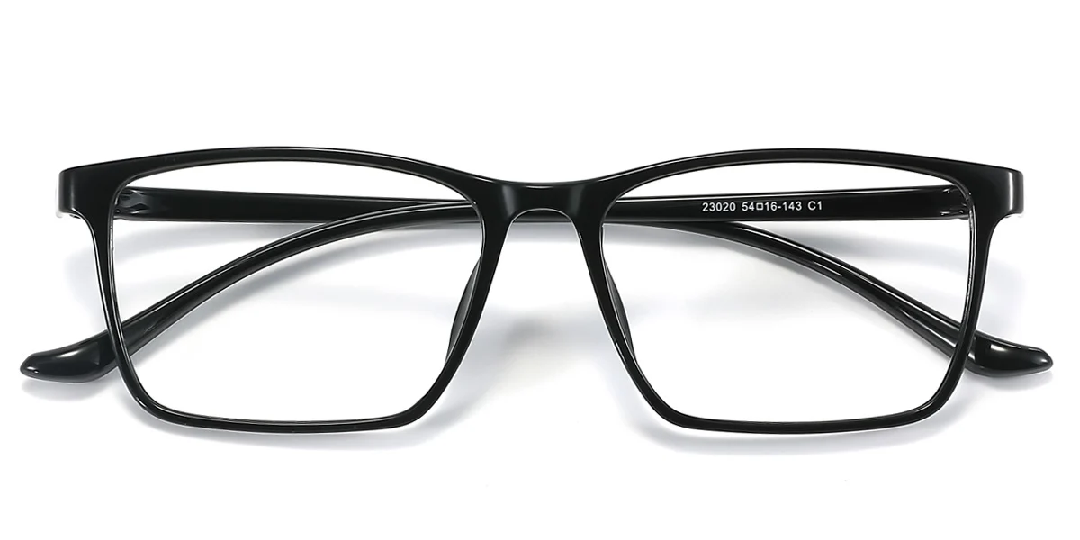 Black Rectangle Simple  Eyeglasses | WhereLight