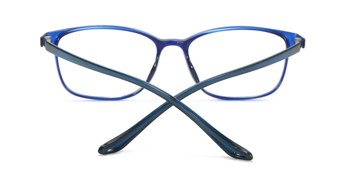 Blue Rectangle Simple  Eyeglasses | WhereLight