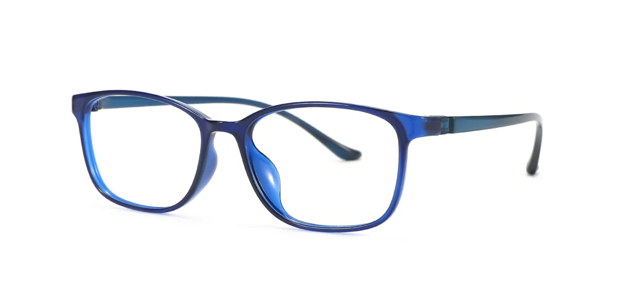 Blue Rectangle Simple  Eyeglasses | WhereLight