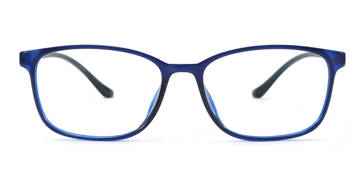 Blue Rectangle Simple  Eyeglasses | WhereLight