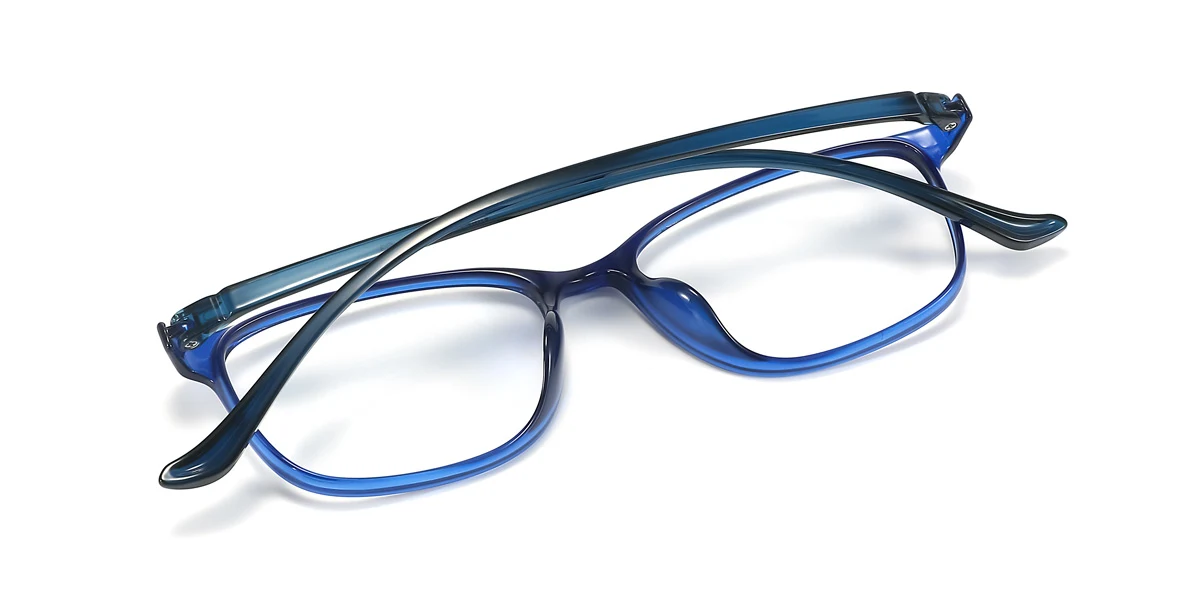 Blue Rectangle Simple  Eyeglasses | WhereLight