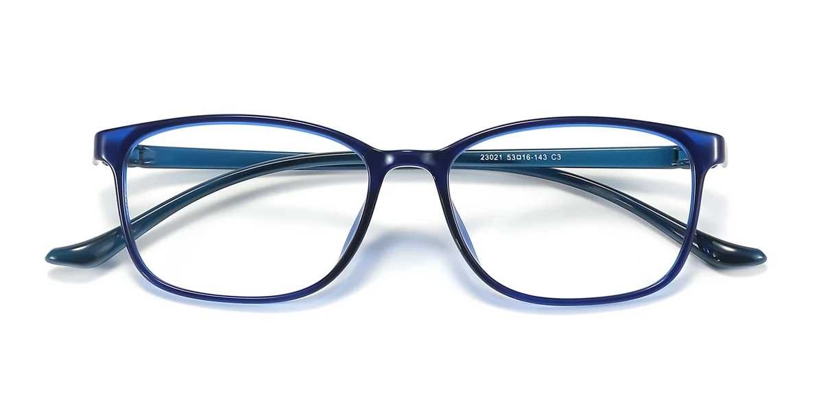 Blue Rectangle Simple  Eyeglasses | WhereLight