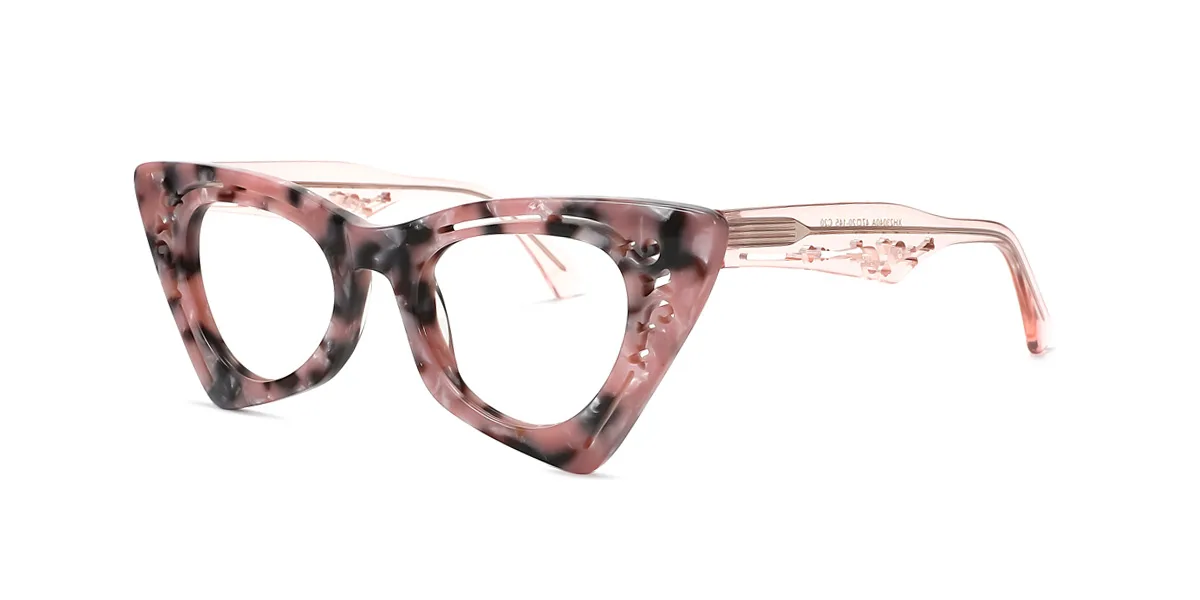 Pink Cateye Unique Custom Engraving Eyeglasses | WhereLight