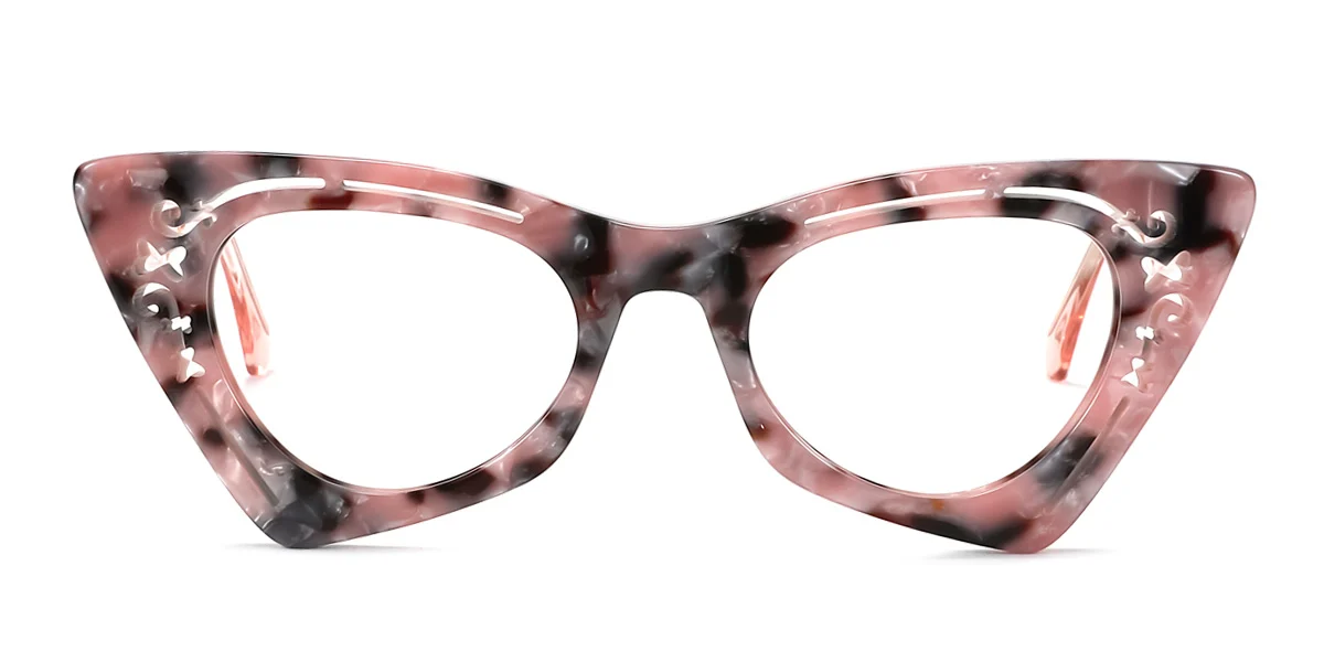 Pink Cateye Unique Custom Engraving Eyeglasses | WhereLight