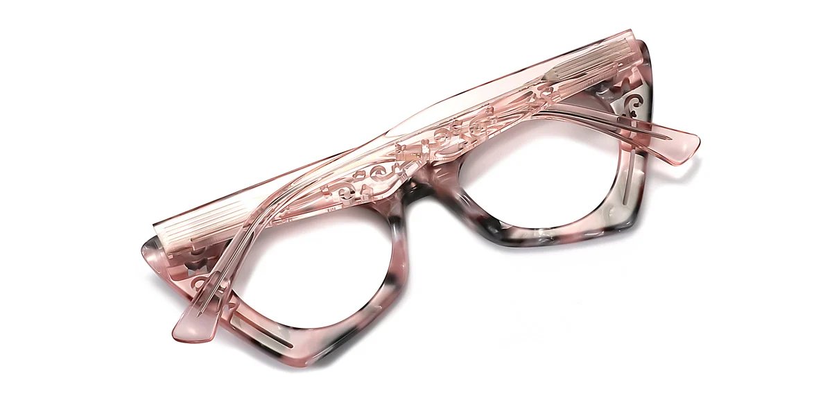 Pink Cateye Unique Custom Engraving Eyeglasses | WhereLight