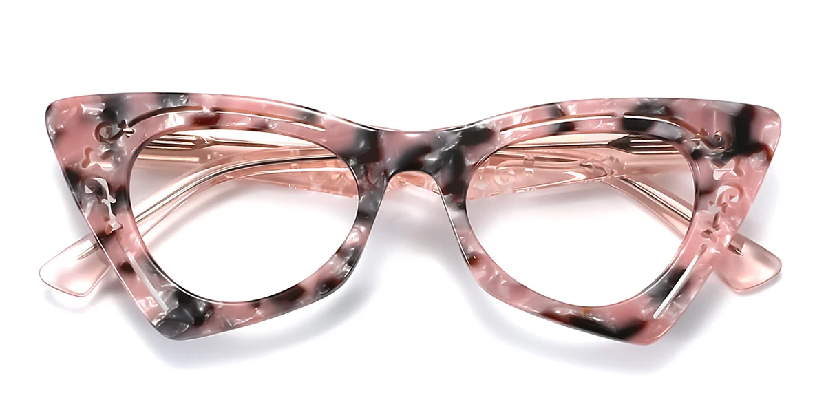 Pink Cateye Unique Custom Engraving Eyeglasses | WhereLight