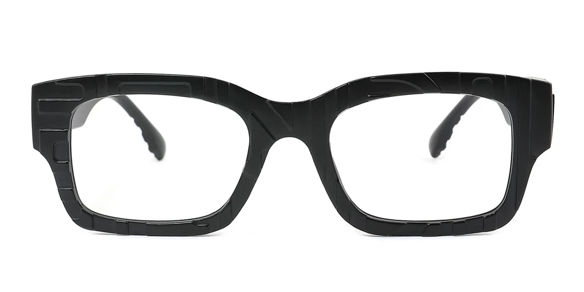 Black Rectangle Unique Custom Engraving Eyeglasses | WhereLight