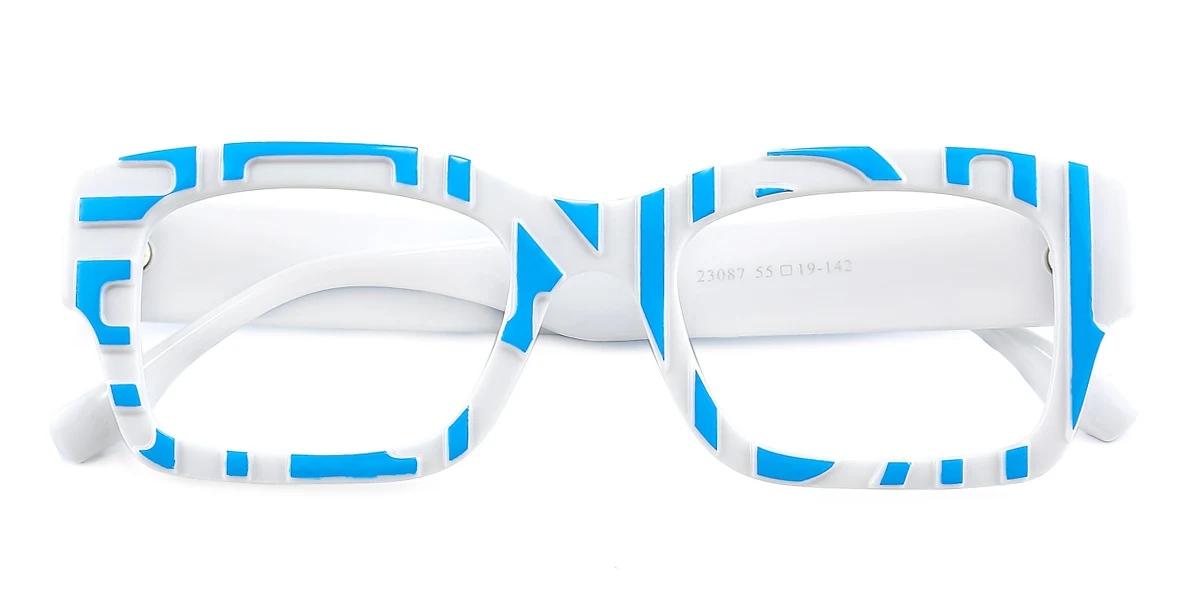 White Rectangle Unique Custom Engraving Eyeglasses | WhereLight