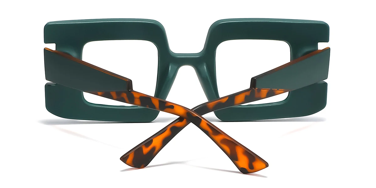 Green Rectangle Unique  Eyeglasses | WhereLight