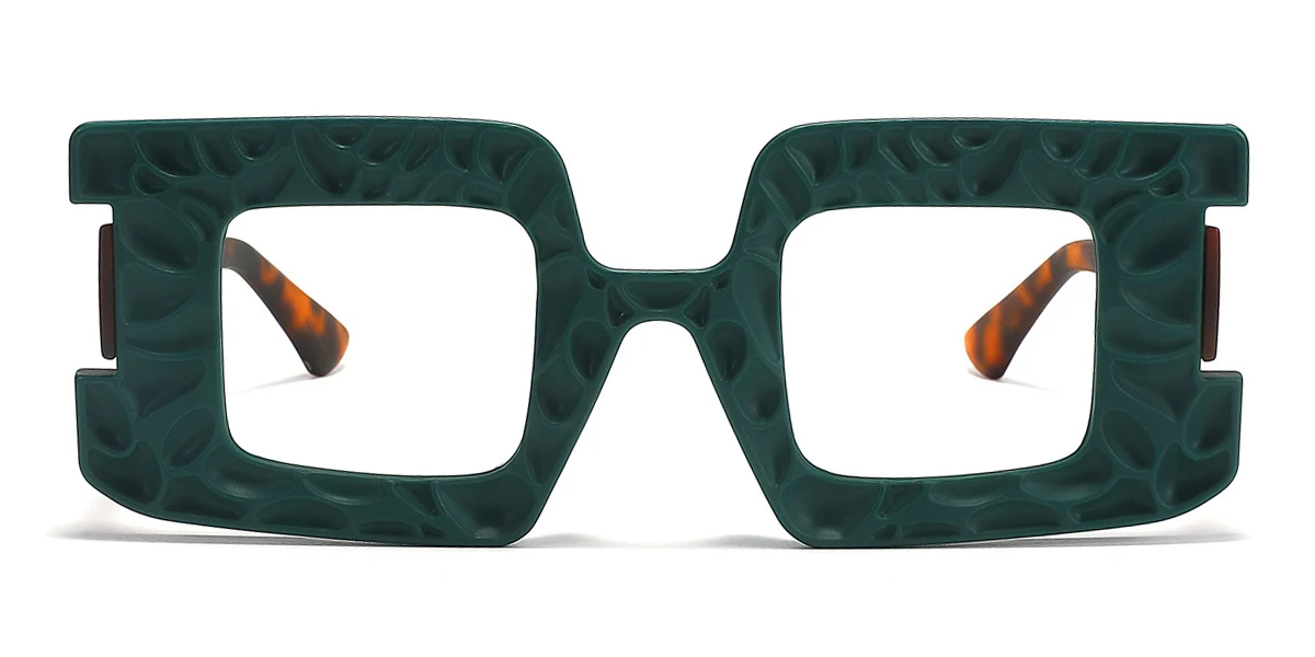 Green Rectangle Unique  Eyeglasses | WhereLight