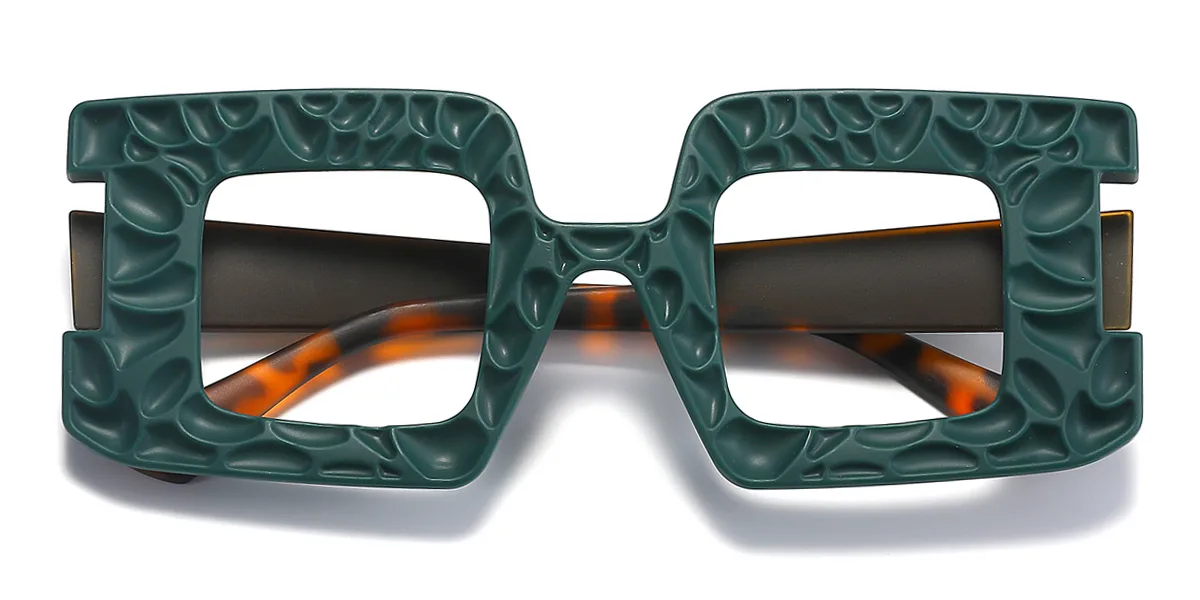 Green Rectangle Unique  Eyeglasses | WhereLight