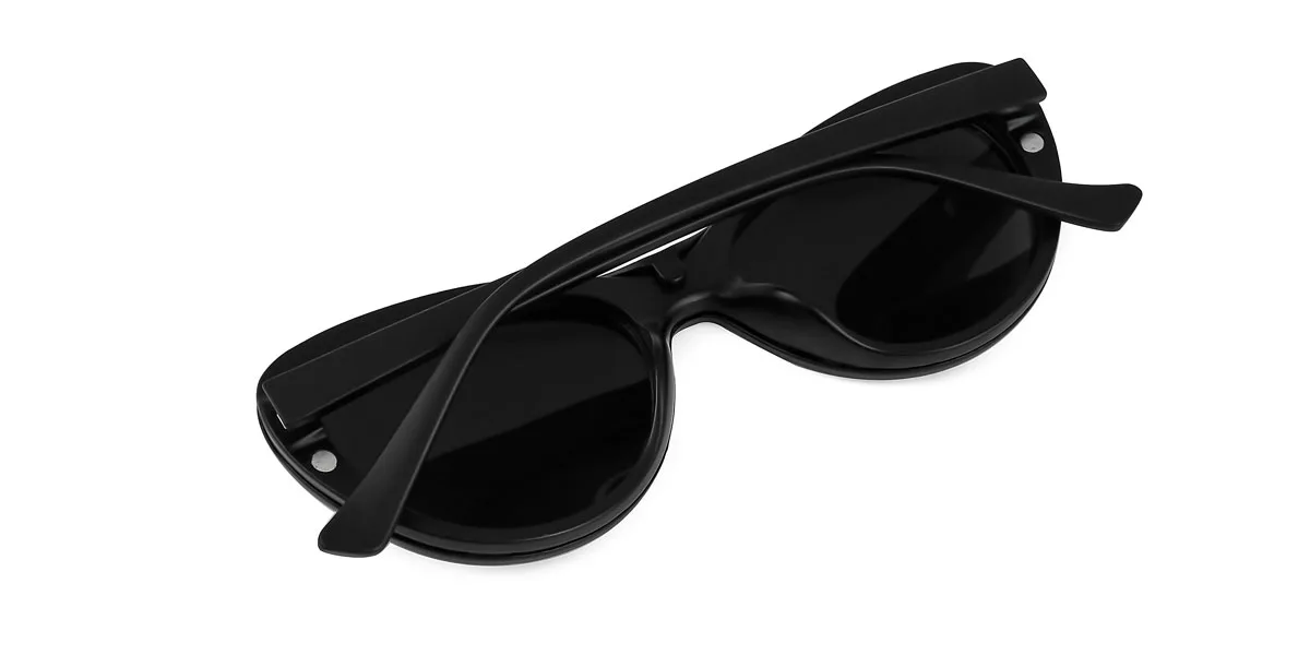Black Cateye Oval Simple Classic Retro Spring Hinges Clip-on Custom Engraving Eyeglasses | WhereLight