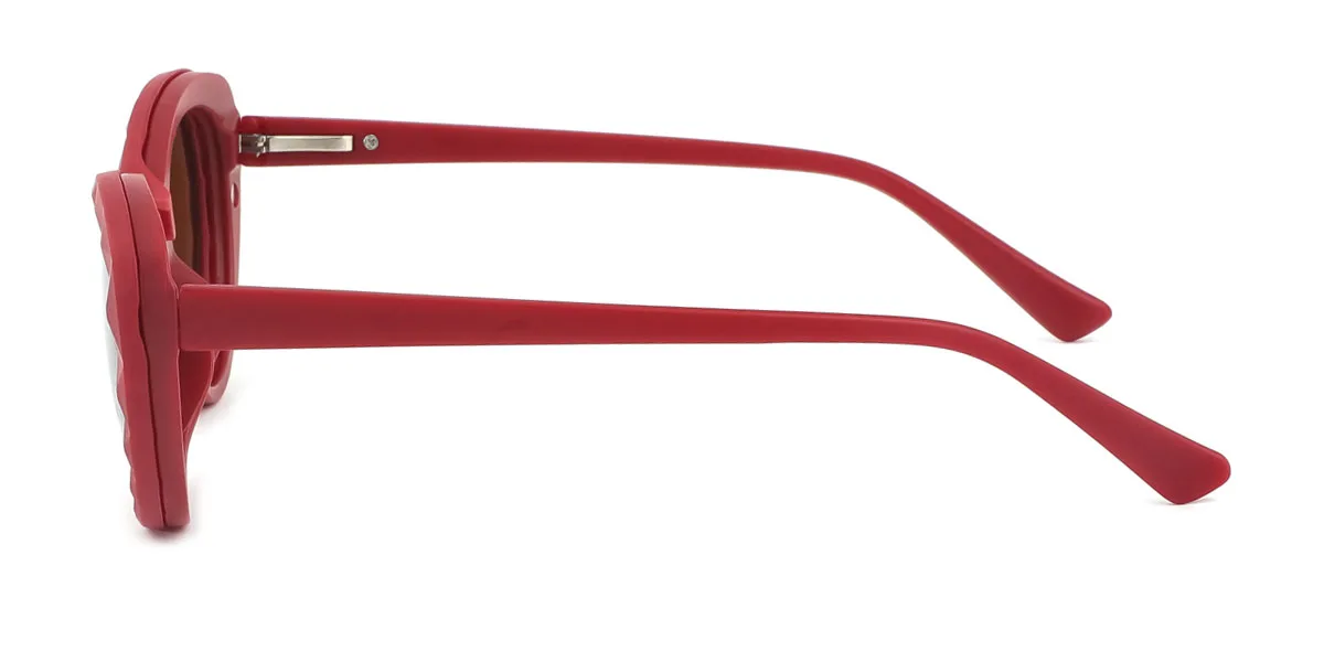 Red Cateye Oval Simple Classic Retro Spring Hinges Clip-on Custom Engraving Eyeglasses | WhereLight