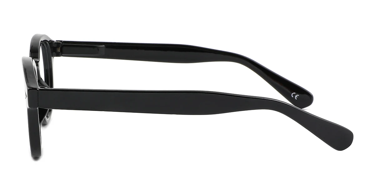 Black Oval Simple Retro Spring Hinges Custom Engraving Eyeglasses | WhereLight