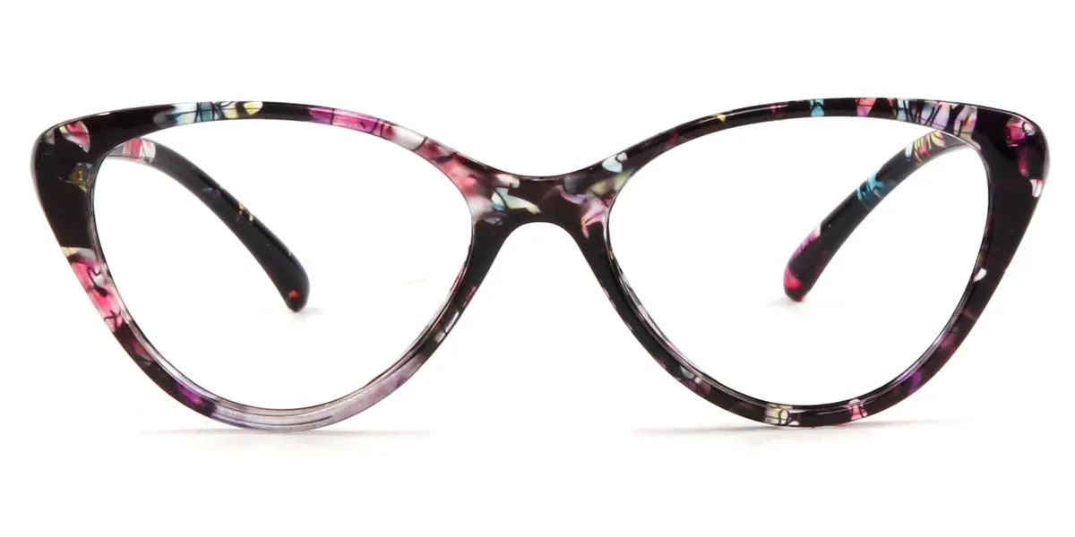 Floral Cateye Unique Super Light Custom Engraving Eyeglasses | WhereLight