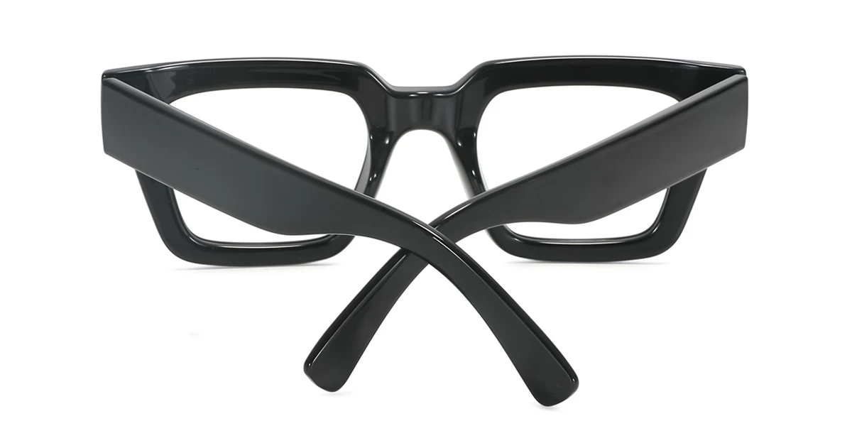 Black Rectangle Unique Custom Engraving Eyeglasses | WhereLight