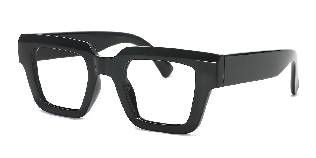 Black Rectangle Unique Custom Engraving Eyeglasses | WhereLight