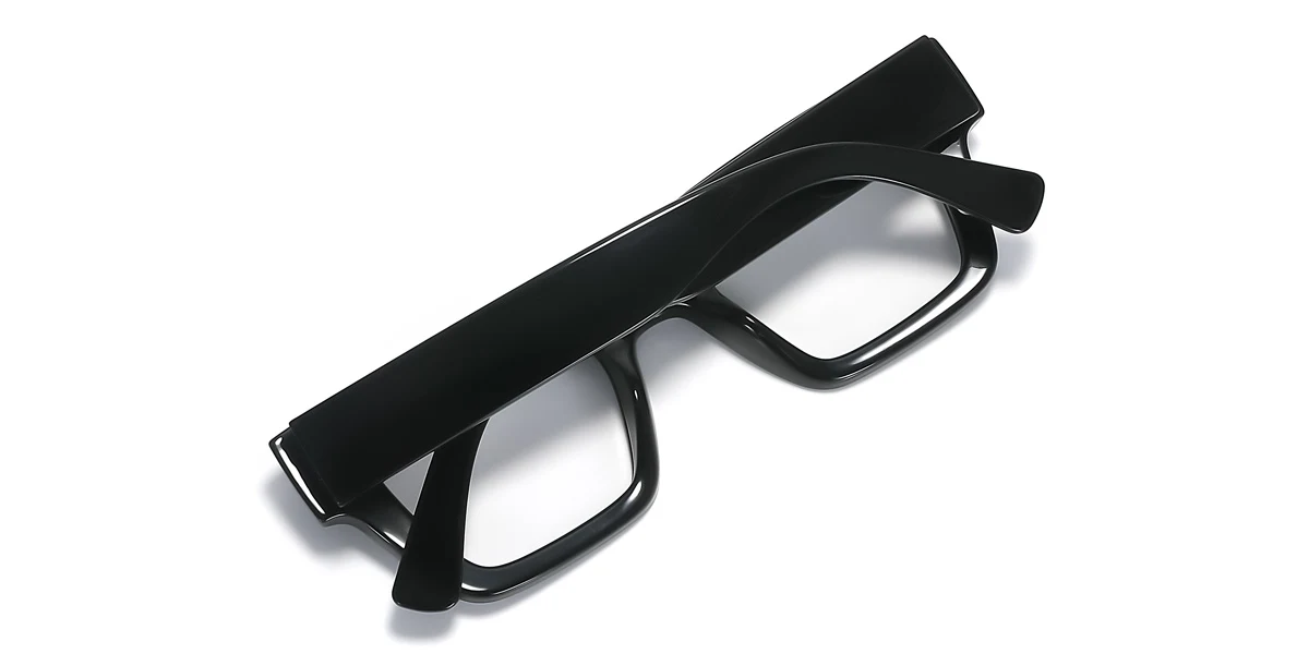 Black Rectangle Unique Custom Engraving Eyeglasses | WhereLight