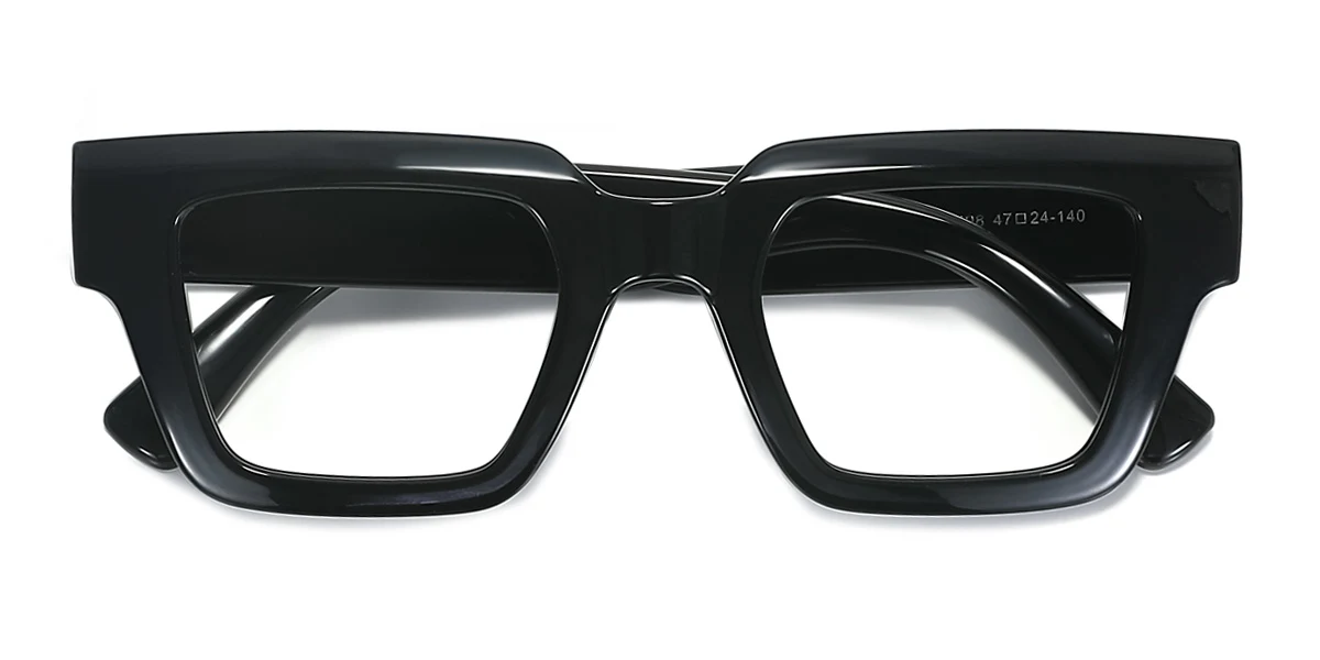 Black Rectangle Unique Custom Engraving Eyeglasses | WhereLight