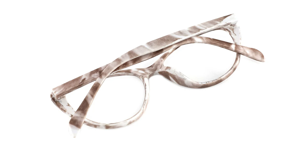 Brown Cateye Gorgeous Super Light Custom Engraving Eyeglasses | WhereLight