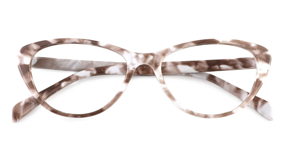 Brown Cateye Gorgeous Super Light Custom Engraving Eyeglasses | WhereLight