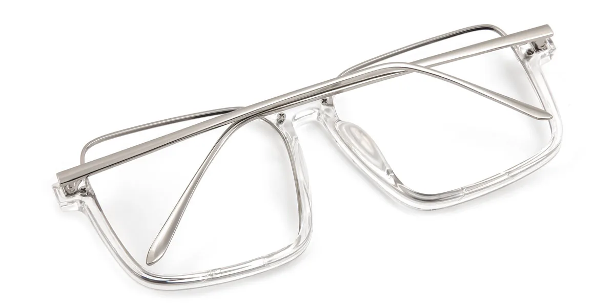 Clear Rectangle Unique  Eyeglasses | WhereLight