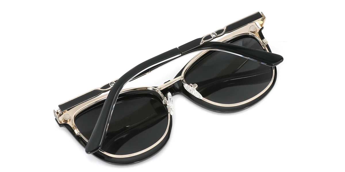 Black Cateye Unique Clip-on Custom Engraving Eyeglasses | WhereLight