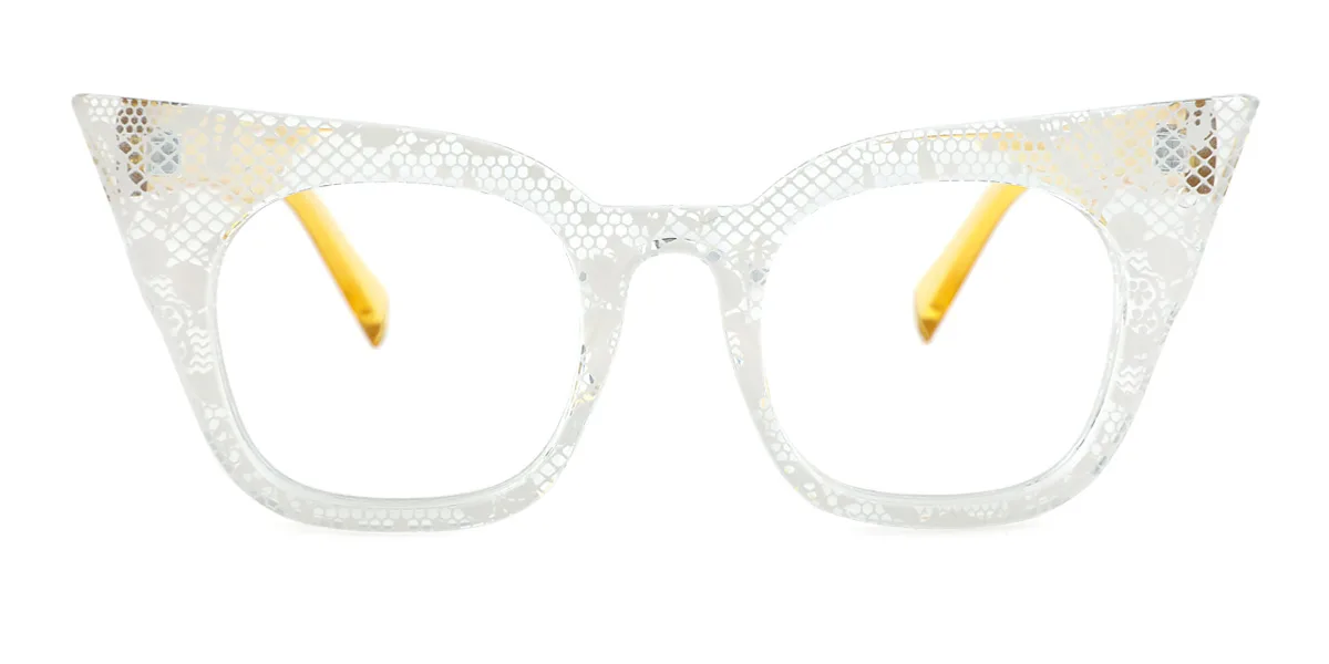 Yellow Cateye Unique  Eyeglasses | WhereLight