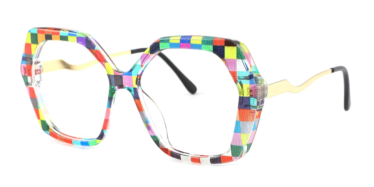 Multicolor Geometric Unique  Eyeglasses | WhereLight