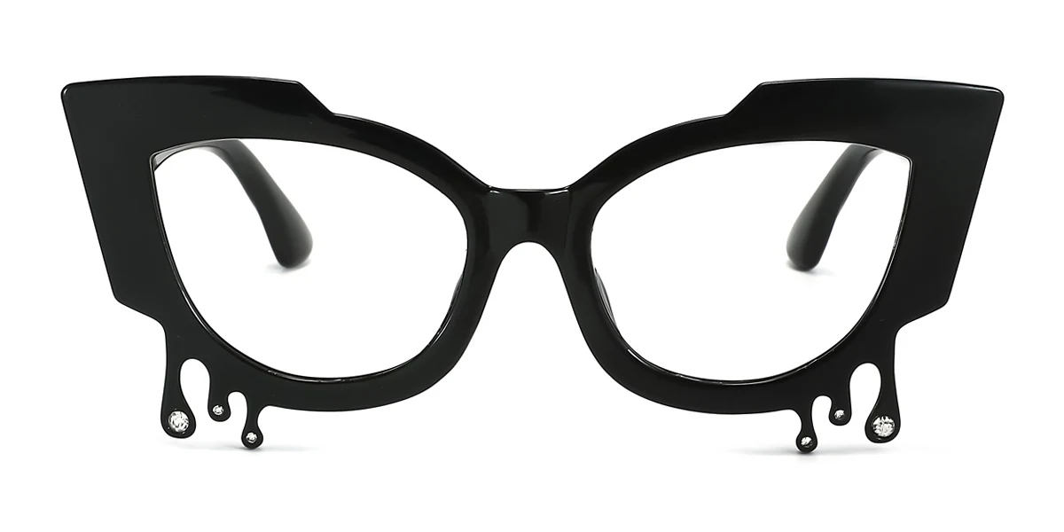 Black Cateye Butterfly Unique Gorgeous  Eyeglasses | WhereLight