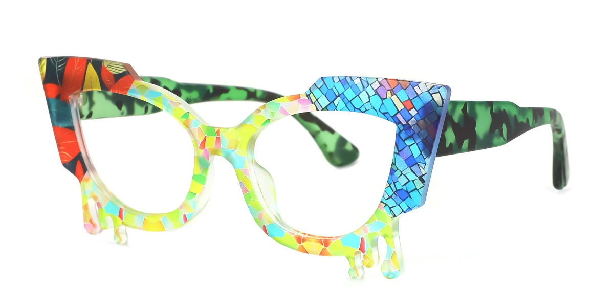 Multicolor Cateye Butterfly Unique Gorgeous  Eyeglasses | WhereLight