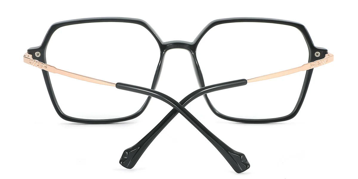 Black Geometric Unique Custom Engraving Eyeglasses | WhereLight