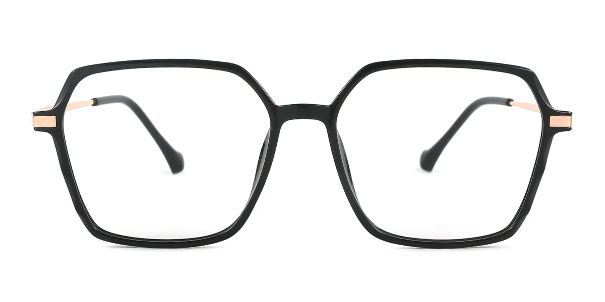 Black Geometric Unique Custom Engraving Eyeglasses | WhereLight